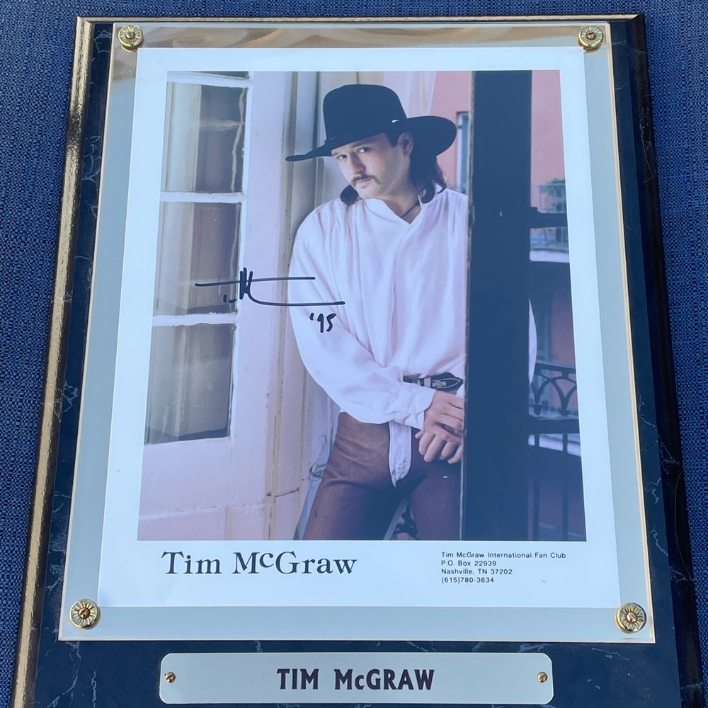 Tim McGraw Autographed & Pro Mounted Picture 1995.